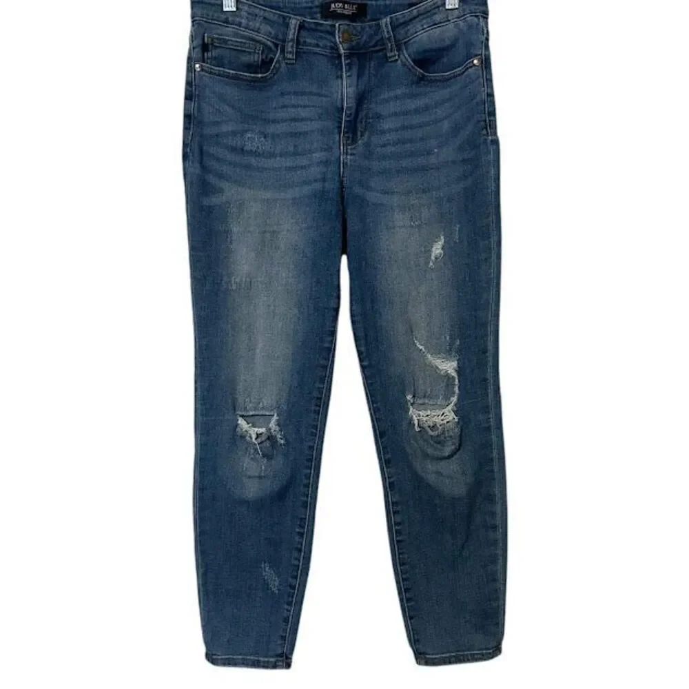 Judy Blue Relaxed Fit Ripped Distressed Stretch Jeans Womens 30 JB8271